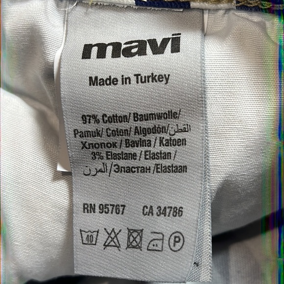 NWT Mavi “Tess” High Rise Skinny Navy Striped Jeans Size 27 - Picture 9 of 9